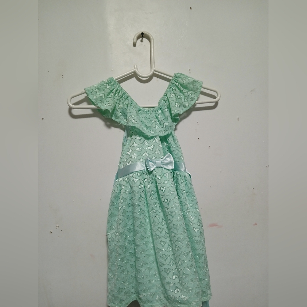 Nannette Mint Lace Off-Shoulder Dress